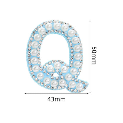Hot Heat Patch Stickers with 26 English Letters Stickers DIY Accessories Clothing and Hat Accessories Blue Non-Woven Fabric Stickers