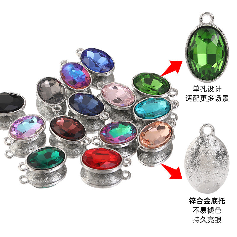 Cross-border wholesale oval pendants, zinc alloy pendants, earrings, bracelets, jewelry accessories, high-appearance oval single pendants
