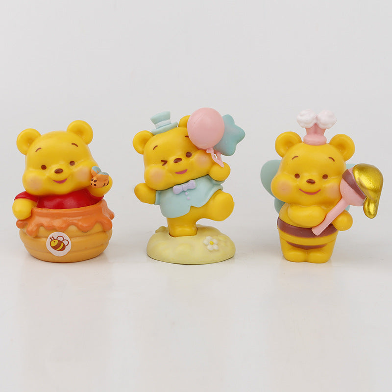 Cross-border sleeping strawberry bear figure Pooh bear sleeping bear claw machine trendy play blind box gacha doll ornament wholesale