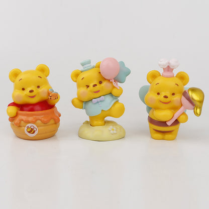 Cross-border sleeping strawberry bear figure Pooh bear sleeping bear claw machine trendy play blind box gacha doll ornament wholesale