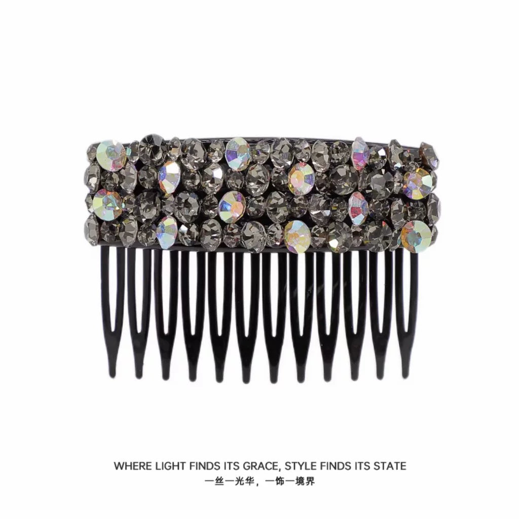 Korean Dongdaemun High-End Rhinestone Hair Comb Inverted Comb for Women, Sophisticated Elegance New Loose Hair Styling Tool Hair Clip
