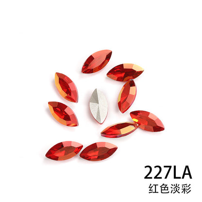 Horse eye crystal diamond, diamond-shaped coated light color glass rhinestone, DIY nail art accessories, irregular pointed and base diamond influencer
