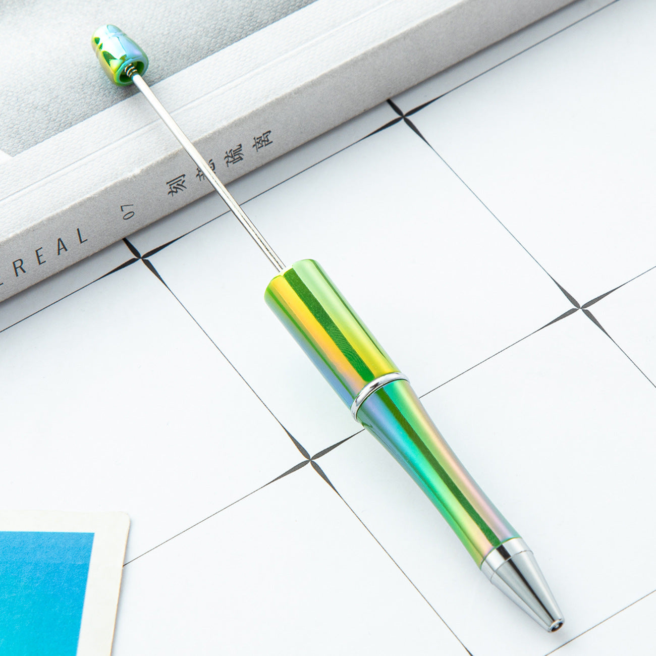 DIY Ballpoint Pen - Wholesale Plastic Printable Logo UV Gradient Beaded Pen