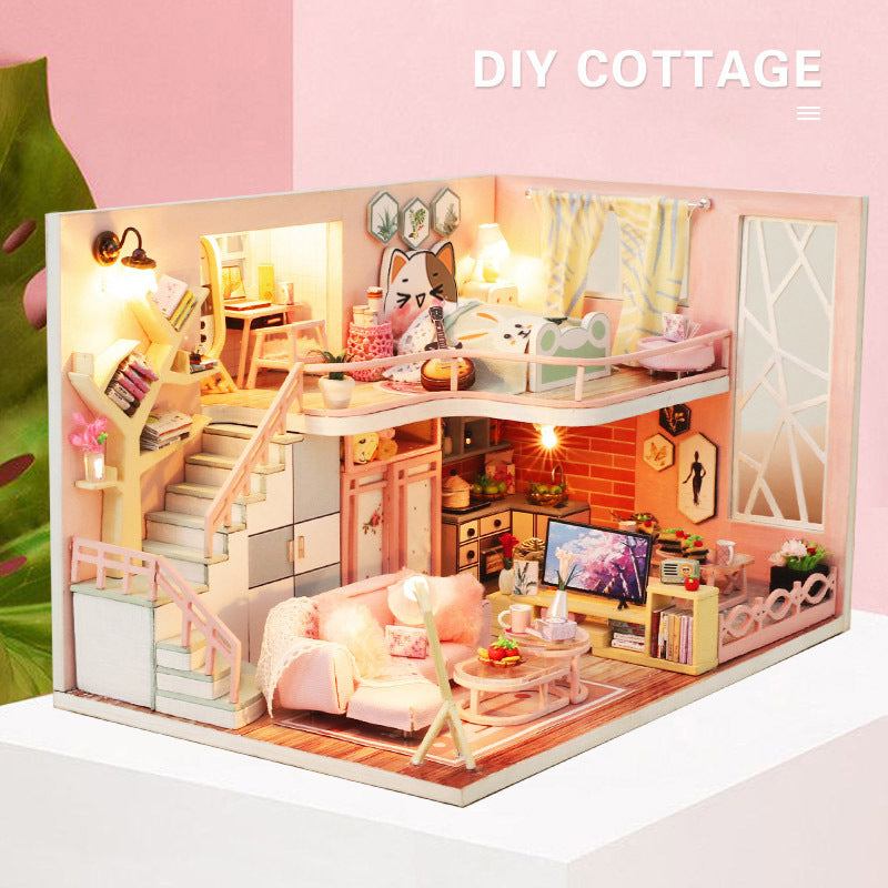 Yangbei DIY cabin making mini princess small house model assembly villa toy creative birthday gift female