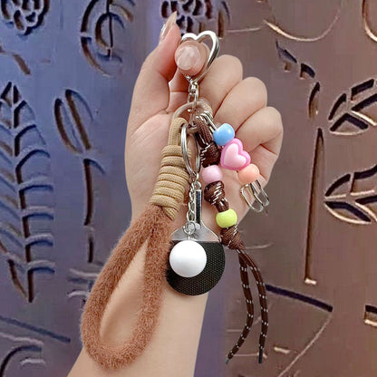 Creative miu tie table tennis love bracelet keychain pendant couple car bag keychain pendant gift