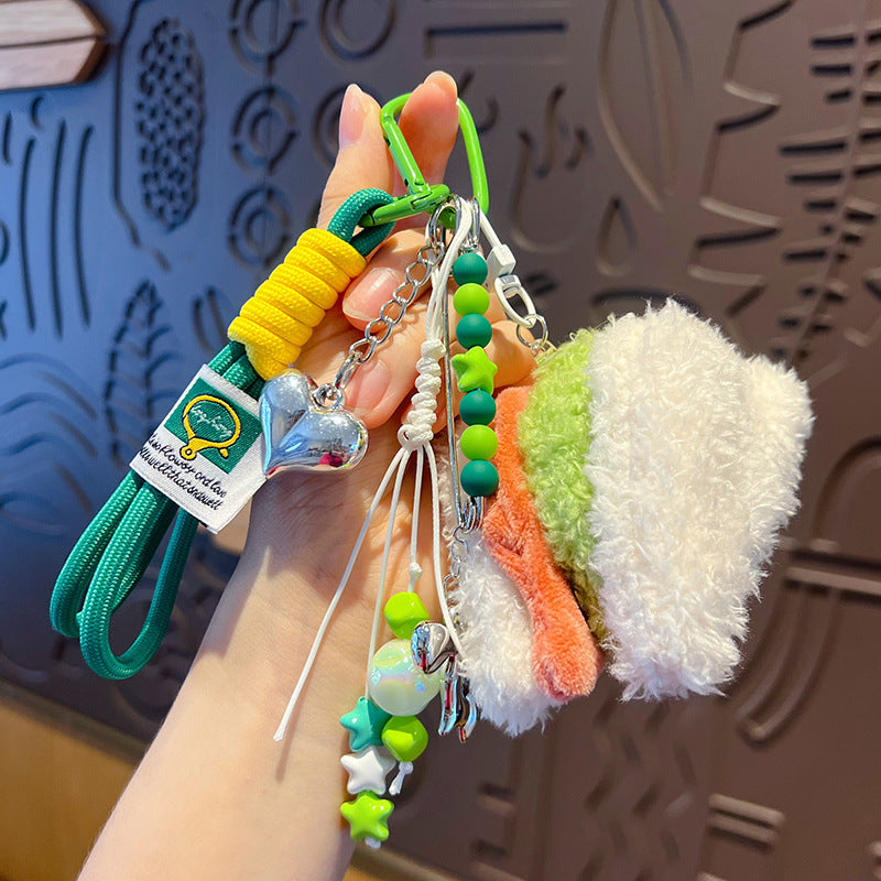 Creative DIY Plush Food Miu Series Bag Pendant Accessories Couple Hamburger School Bag Keychain Doll Small Pendant