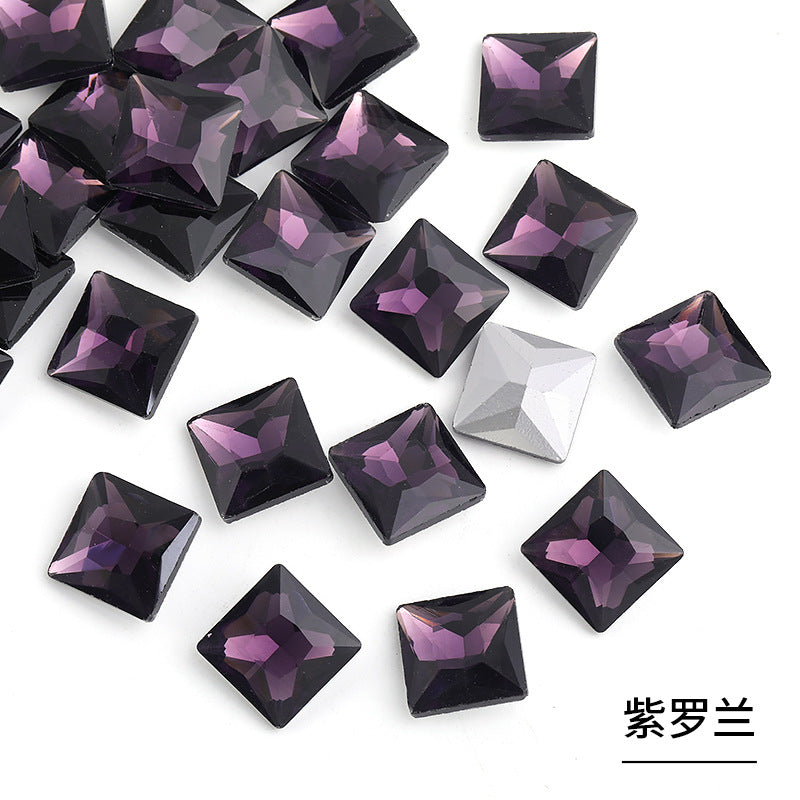 Square special-shaped diamonds, real silver-plated bottoms, bags, hair clips, accessories, shoes, clothing, accessories, pointed bottoms, square diamonds