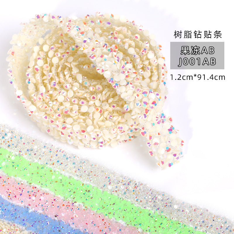 Resin Diamond Rhinestone Strips - Tear-Off Ready-to-Paste Sequins Hot Diamond Shoes Clothing Accessories and DIY crafty