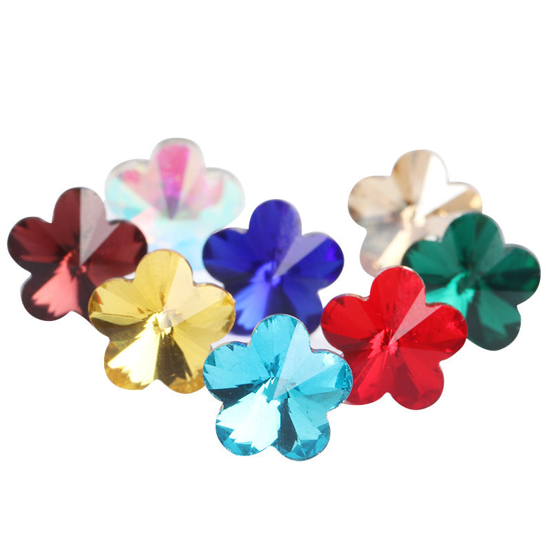 Factory wholesale plum blossom rhinestones, irregular pointed bottom glass rhinestones, phone diamond sticking materials, DIY jewelry accessories