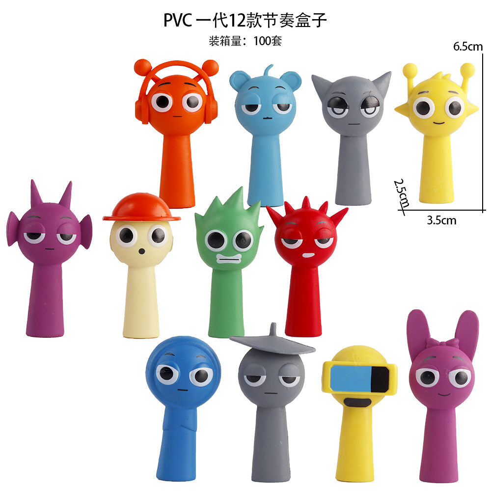 Cross-border hot selling rhythm box figure music game peripheral model doll ornament cake decoration ornament car mount