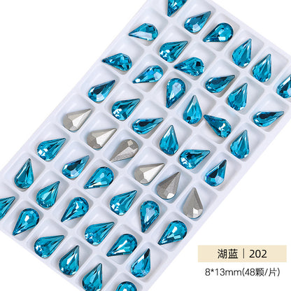 Cross-border source: Guazi pointed water drop, high-top diamond, special-shaped water rhinestone, DIY jewelry accessories, pointed bottom diamond, nail art sticker, diamond material