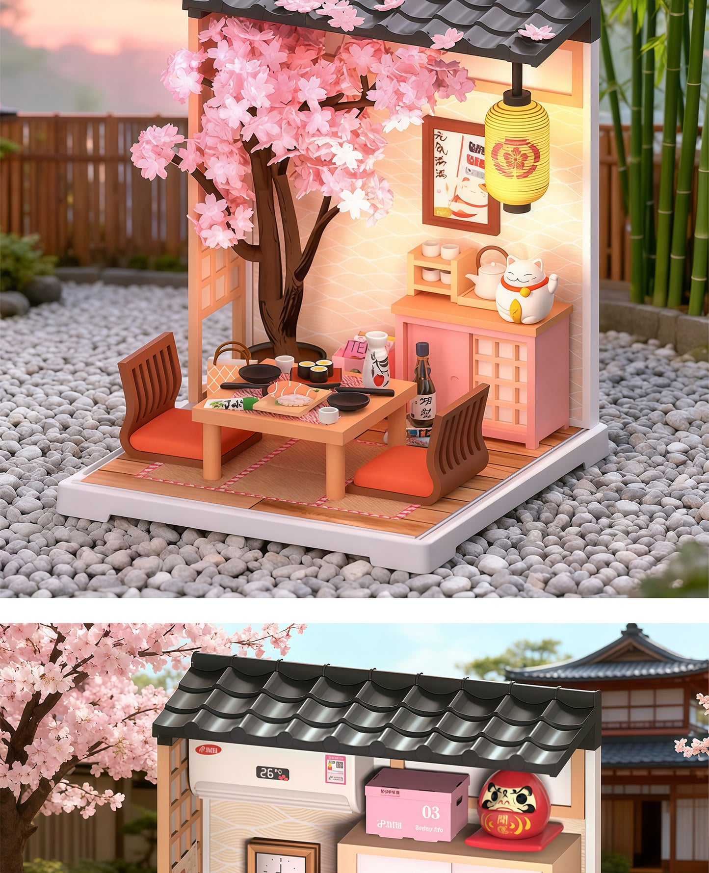 Kids handmade DIY cabin assembly miniature scene coffee house model toy mini three-dimensional puzzle small gift