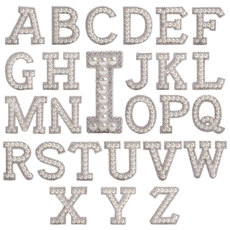 26 English letter patches, pearl adhesive backing tape, DIY double-sided decorative decoration, peel-off self-adhesive patch stickers