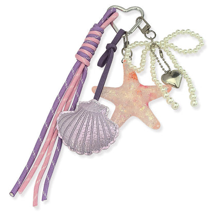 Starfish braided hair phone thread scrunchie pearl straight braid artifact female ponytail bubble braid hair rope versatile hair accessories