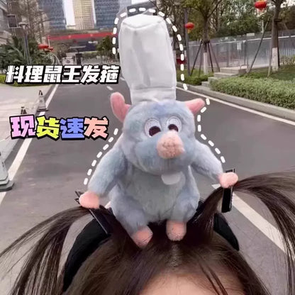 Ratatouille headband, Xiaohongshu, the same style of plush hair dolls, funny bundles, funny hair accessories