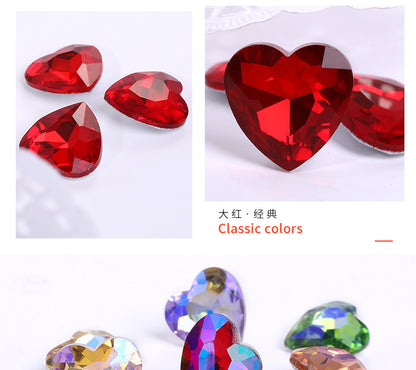 Heart Pointed Bottom Diamond Rhinestones - Crystal Glass Phone Sticker Clothing Headband Jewelry Accessories