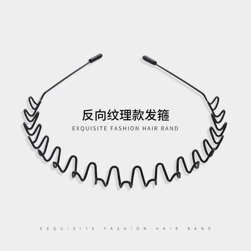 Simple black metal headband for women's face washing, sports invisible men's hairband fixed headband that does not tighten hair clips