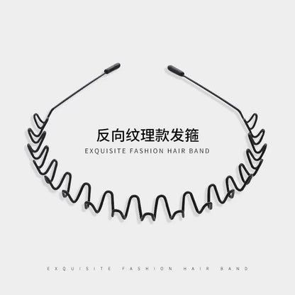Simple black metal headband for women's face washing, sports invisible men's hairband fixed headband that does not tighten hair clips