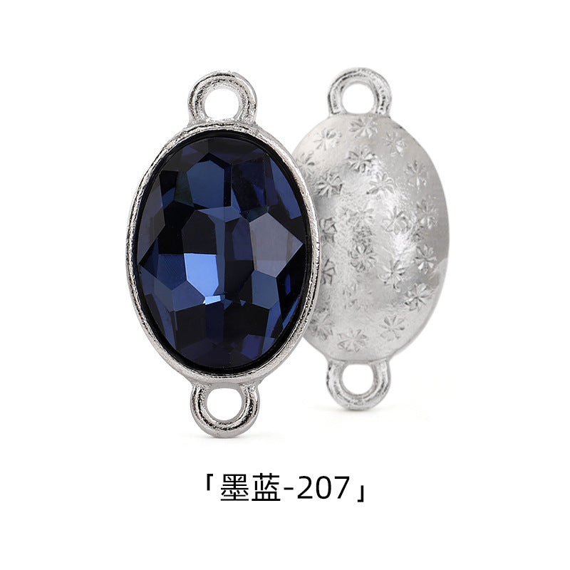 Oval 10*14mm double hanging zinc alloy silver chain headband pendant clothing DIY accessories hairpin headband hanging
