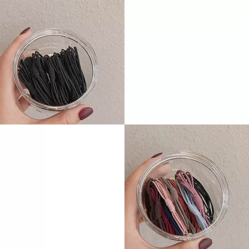 Black rubber band hair tie for women, high elasticity and durable rubber band hair tie, headpiece for high ponytail, small rubber band that won't damage hair