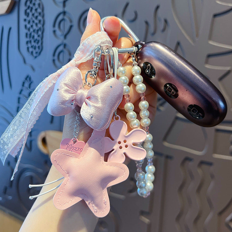 Handmade DIY beaded mobile phone chain keychain pendant creative miu series bag charm accessories car key chain