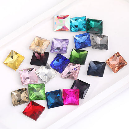 Square special-shaped diamonds, real silver-plated bottoms, bags, hair clips, accessories, shoes, clothing, accessories, pointed bottoms, square diamonds