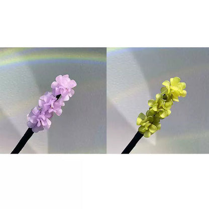 Floral hair wand bun updo tool, lazy minimalist flower bud headpiece, acrylic upgraded hydrangea hair accessory
