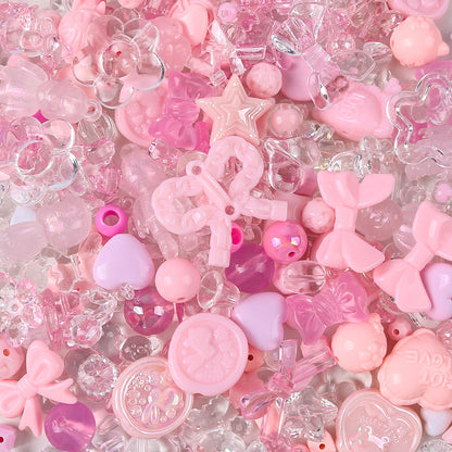 Cute Bow & Flower Acrylic Beads - DIY Mobile Phone Chain Necklace Lanyard Accessories