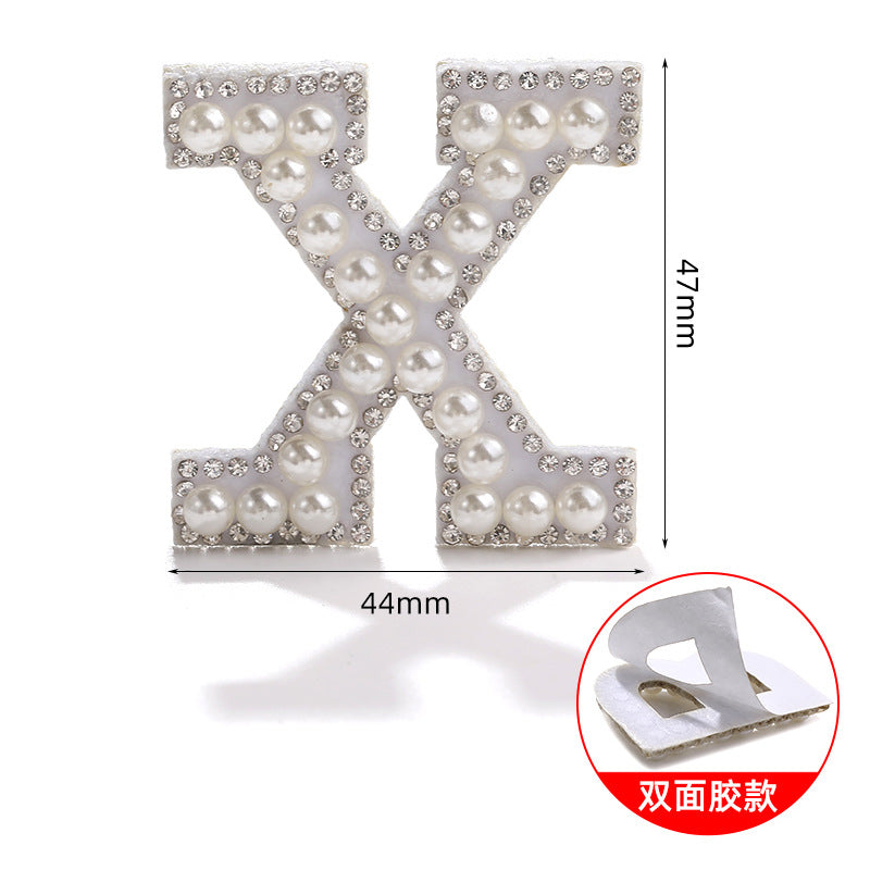 26 English letter patches, pearl adhesive backing tape, DIY double-sided decorative decoration, peel-off self-adhesive patch stickers