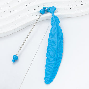 Plastic Feather Bookmark - Cartoon Pendant Children Handmade Beaded Reading Mark Book Holder