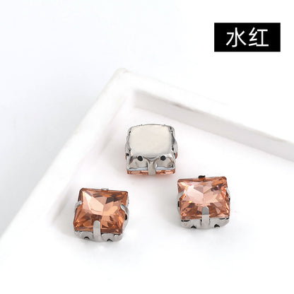 Square claw drill perforated hand sewing rhinestone wedding dress accessories handmade material accessories square claw drill