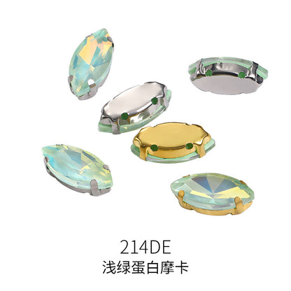 Xichuan horse's eye protein mocha claw drill with holes hand-sewn glass rhinestone DIY macaron clothing hat decoration