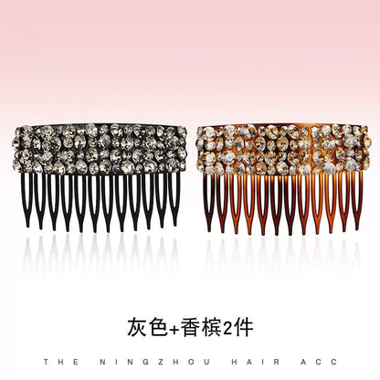 Korean Dongdaemun High-End Rhinestone Hair Comb Inverted Comb for Women, Sophisticated Elegance New Loose Hair Styling Tool Hair Clip