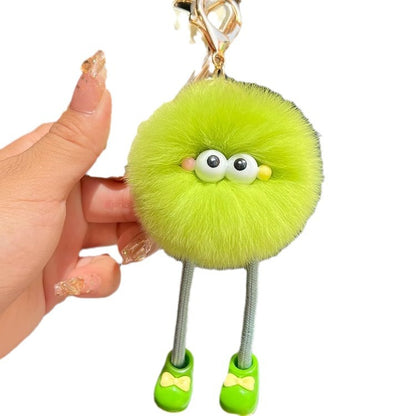 Cute imitation otter rabbit long legs small briquette car keychain pendant plush bag pendant gift doll doll