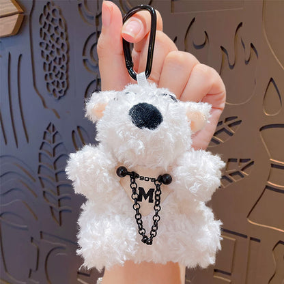 Cartoon Plush Cool Bear Key Chain - School Bag Small Pendant Cute Couple Bag Doll Keychain Gift