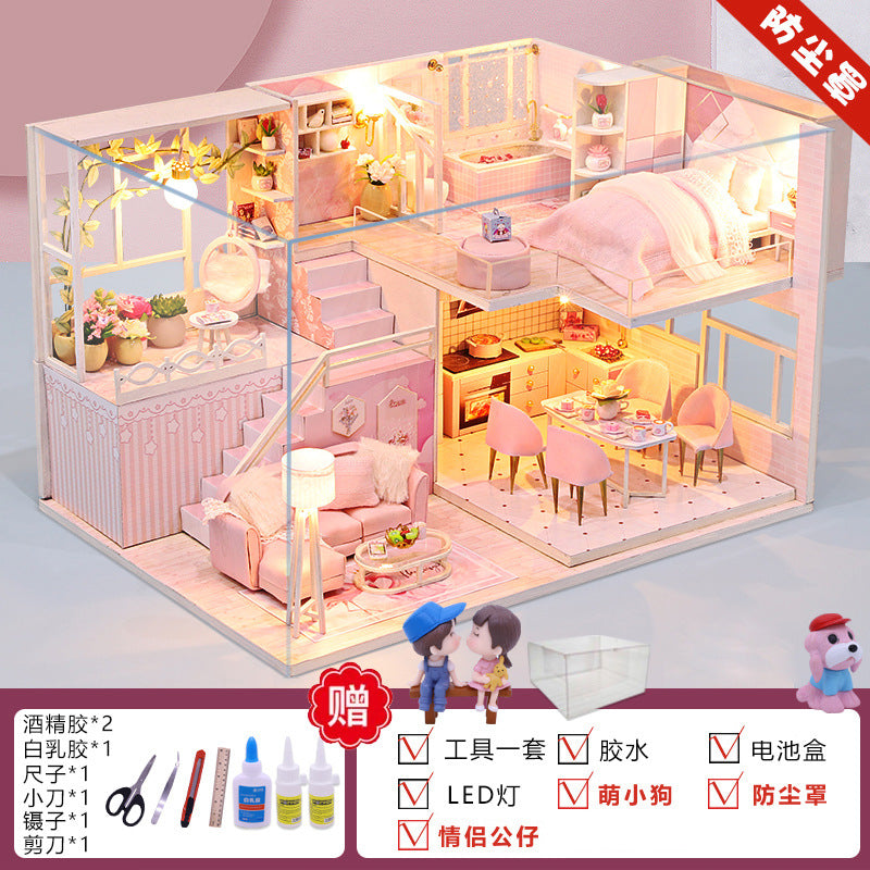Yangbei DIY cabin making mini princess small house model assembly villa toy creative birthday gift female