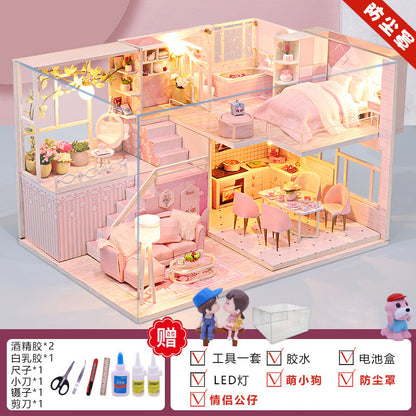 Yangbei DIY cabin making mini princess small house model assembly villa toy creative birthday gift female