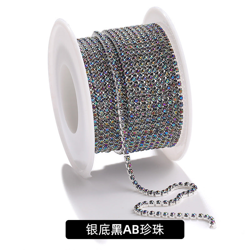 Factory supply pearl claw chain AB color chain 2mm dense claw chain DIY phone case diamond chain handmade material accessories