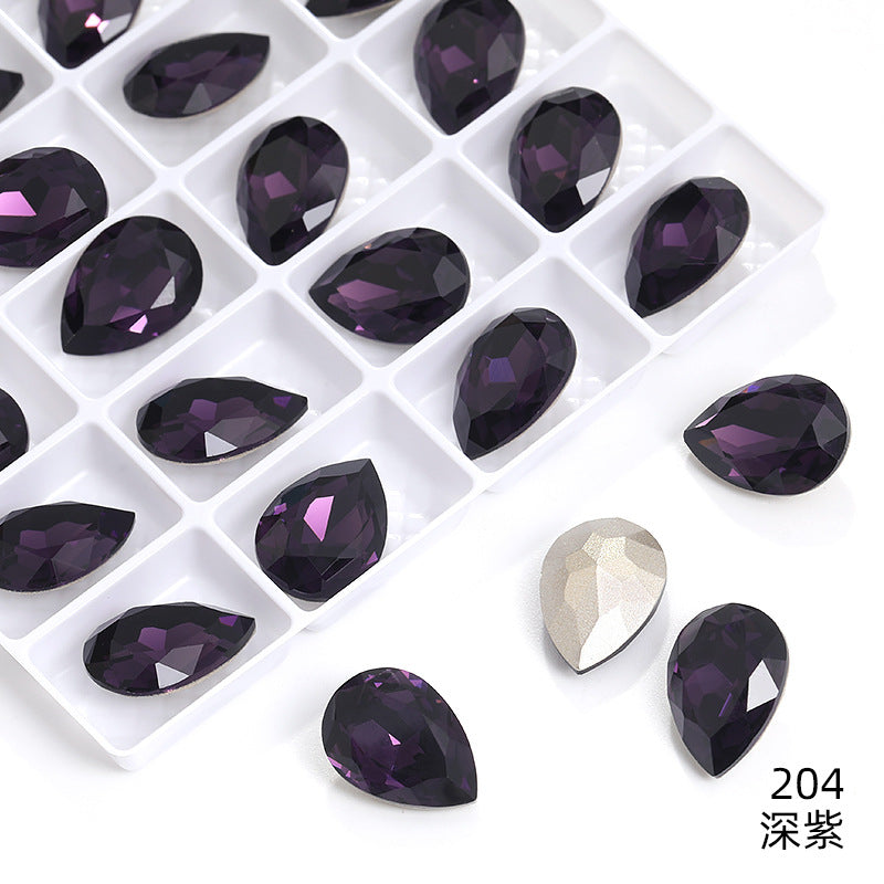 K9 high-end pear-shaped rhinestones, special-shaped rhinestones, real silver-plated base wedding dress accessories, pointed bottom pinkstone rhinestones