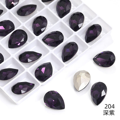 K9 high-end pear-shaped rhinestones, special-shaped rhinestones, real silver-plated base wedding dress accessories, pointed bottom pinkstone rhinestones