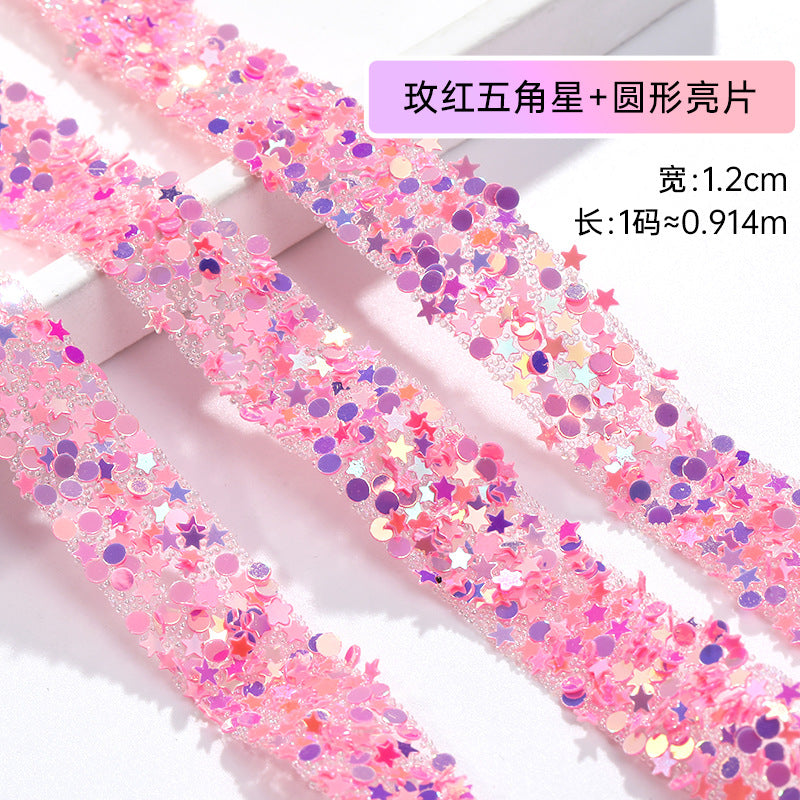 Resin Diamond Rhinestone Strips - Tear-Off Ready-to-Paste Sequins Hot Diamond Shoes Clothing Accessories and DIY crafty