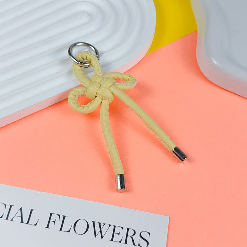 Creative PU leather Chinese knot keychain pendant accessories couple miu bag keychain pendant small gift