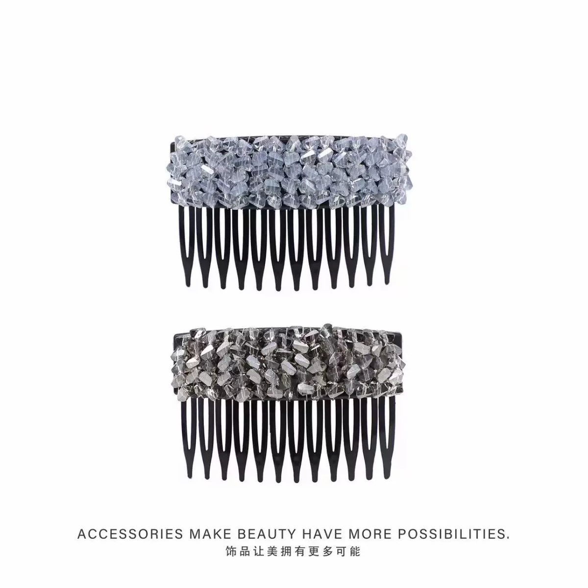 Elegant light luxury rhinestone hair comb, high-end inverted comb hair accessory, new style of bangs and loose hair organizer, side hair clip