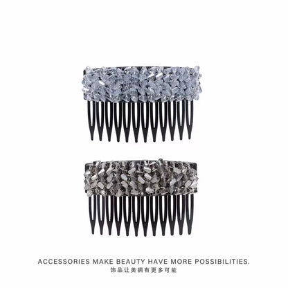 Elegant light luxury rhinestone hair comb, high-end inverted comb hair accessory, new style of bangs and loose hair organizer, side hair clip