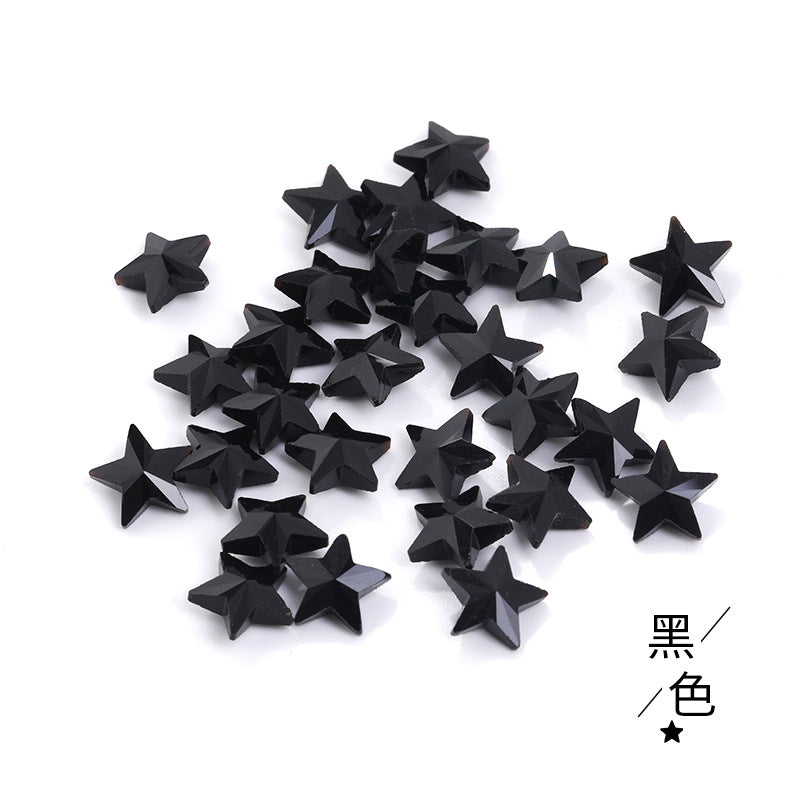 Source of origin: pointed bottom five-pointed star rhinestone, glass five-pointed star rhinestone, phone case diamond attachment, hair accessory rhinestone accessories