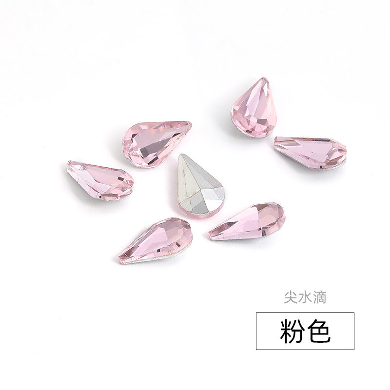Long Drop Teardrop Diamond Rhinestones - Silver Crystal Luggage Jewelry Nail Art Clothing Hair Accessories