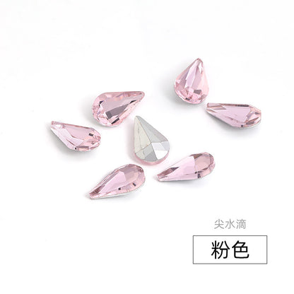 Long Drop Teardrop Diamond Rhinestones - Silver Crystal Luggage Jewelry Nail Art Clothing Hair Accessories
