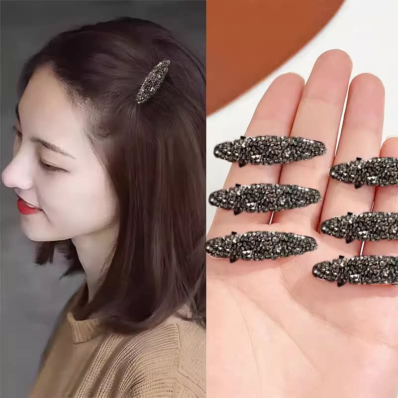 Delicate side clips, headwear, elegant new high-end mini mini rhinestone duckbill clips, broken hairpin and bang clips