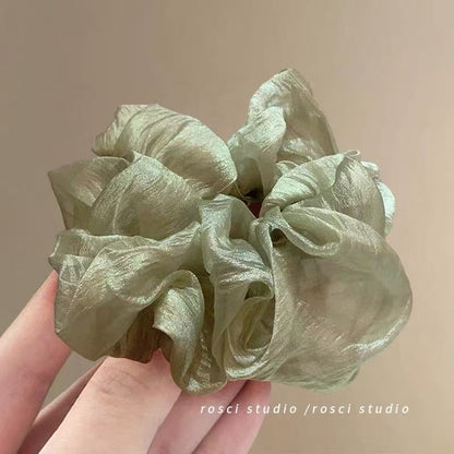 Forest style mesh super large intestine hair tie for women, high-end elastic and durable hair tie, retro head flower 2025 new style