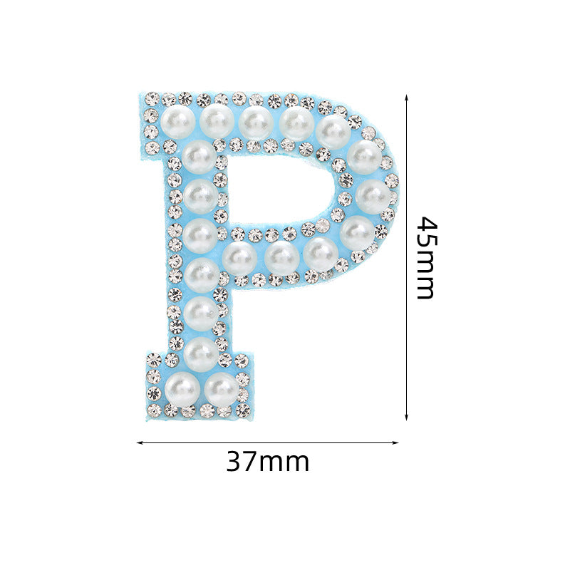 Hot Heat Patch Stickers with 26 English Letters Stickers DIY Accessories Clothing and Hat Accessories Blue Non-Woven Fabric Stickers